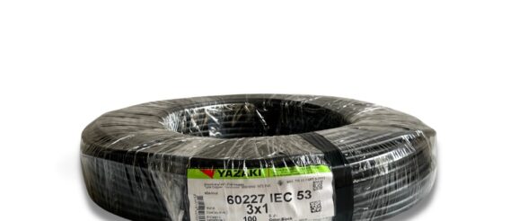 YAZAKI สายไฟ IEC53 (VCT) 3c x 1 sqmm. (100m/ม้วน) 300/500 V 70°C Flexible conductor PVC insulated and sheathed