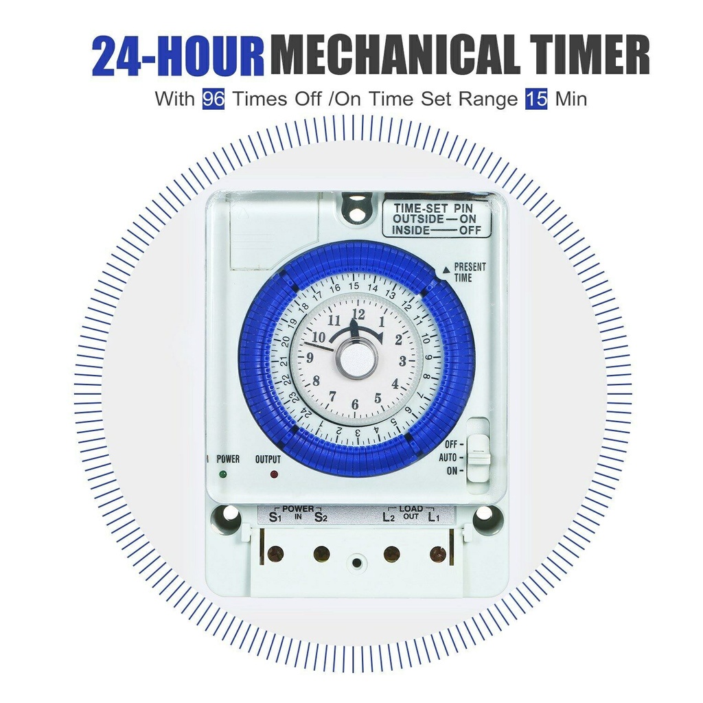 Timer Switch Automatic Time Switch ตัวตั้งเวลา 24 ชม ใช้กำลังไฟ220V เพิ่มความสะดวกในชีวิต TB388/TB35